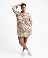 State of Day Women's Notch Collar Sleepshirt Xs-3X, Created for Macy's