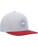 Men's Rvca Heather Gray, Red Patch Adjustable Snapback Hat