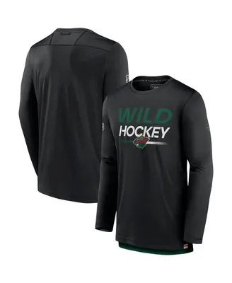 Men's Fanatics Black Minnesota Wild Authentic Pro Long Sleeve T-shirt