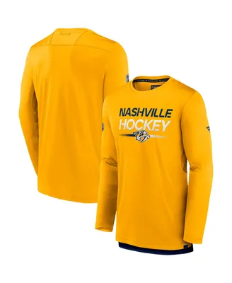 Men's Fanatics Gold Nashville Predators Authentic Pro Long Sleeve T-shirt