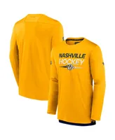 Men's Fanatics Gold Nashville Predators Authentic Pro Long Sleeve T-shirt
