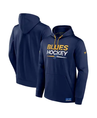 Men's Fanatics Navy St. Louis Blues Authentic Pro Pullover Hoodie