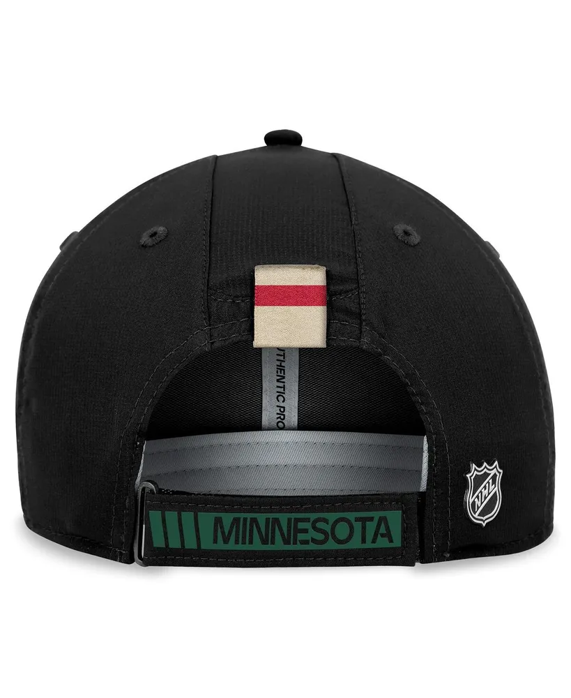 Men's Fanatics Black Minnesota Wild Authentic Pro Rink Adjustable Hat