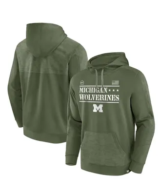 Men's Fanatics Olive Michigan Wolverines Oht Military-Inspired Appreciation Stencil Pullover Hoodie