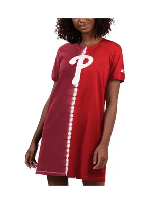 Women's Starter Red, Burgundy Philadelphia Phillies Ace Tie-Dye Sneaker Dress