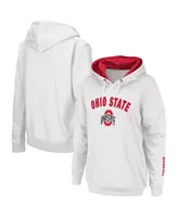 Women's Colosseum White Ohio State Buckeyes Arch & Logo Pullover Hoodie