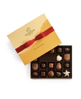 Godiva Assorted Chocolate Gold Gift Box, Red Ribbon, 18 Piece