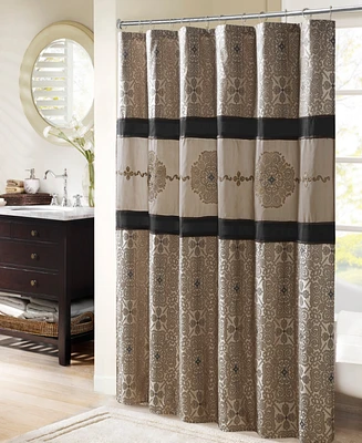 Madison Park Donovan Embroidered Shower Curtain, 72" x