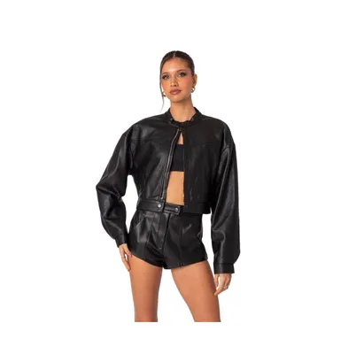 Women's Ramona faux leather cropped jacket