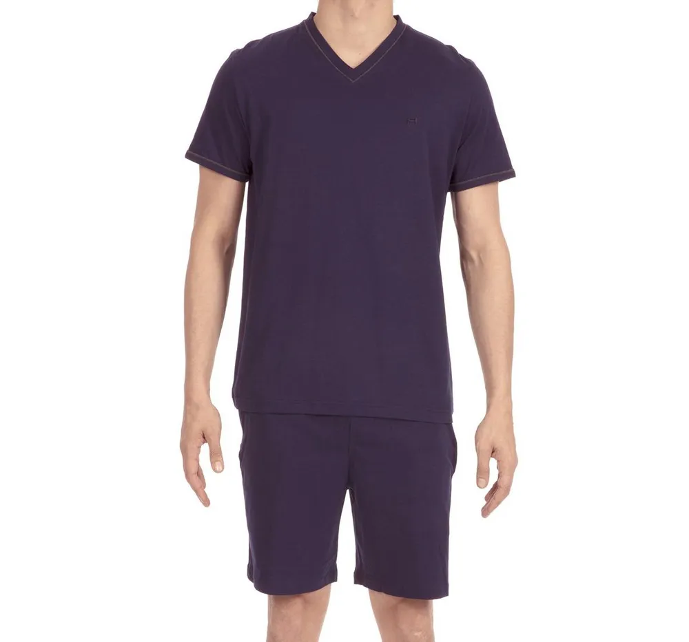 Men's Short Sleeve Short Pajamas Set