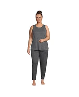 Lands' End Women's Plus Cozy 3 Piece Pajama Set - Robe Top and Pants