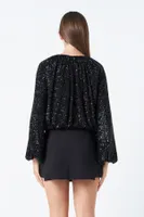 endless rose Women's Sequins Blouson Top