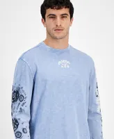 Guess Men's Embroidered Long Sleeve T-Shirt