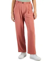 Derek Heart Juniors' Pleated Wide-Leg Elasticized Pants