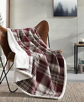 Eddie Bauer Plaid Cotton Yarn Dye Flannel Reversible Throw, 60" X 50"