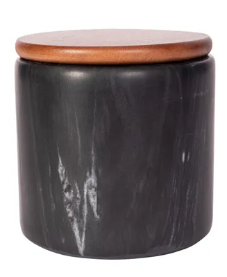 Artifacts Trading Company Marble Storage Canister with Sealed Wood Top