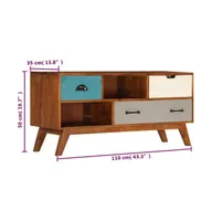 Tv Stand with 3 Drawers 43.3"x13.8"x19.7" Solid Wood Acacia