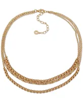 Anne Klein Gold-Tone Chain Link Layered Collar Necklace, 16" + 3" extender