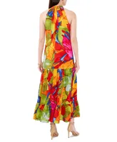 Msk Women's Printed Halter Maxi Dress