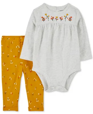 Carter's Baby Girls Floral Bodysuit and Floral-Print Leggings, 2 Piece Set