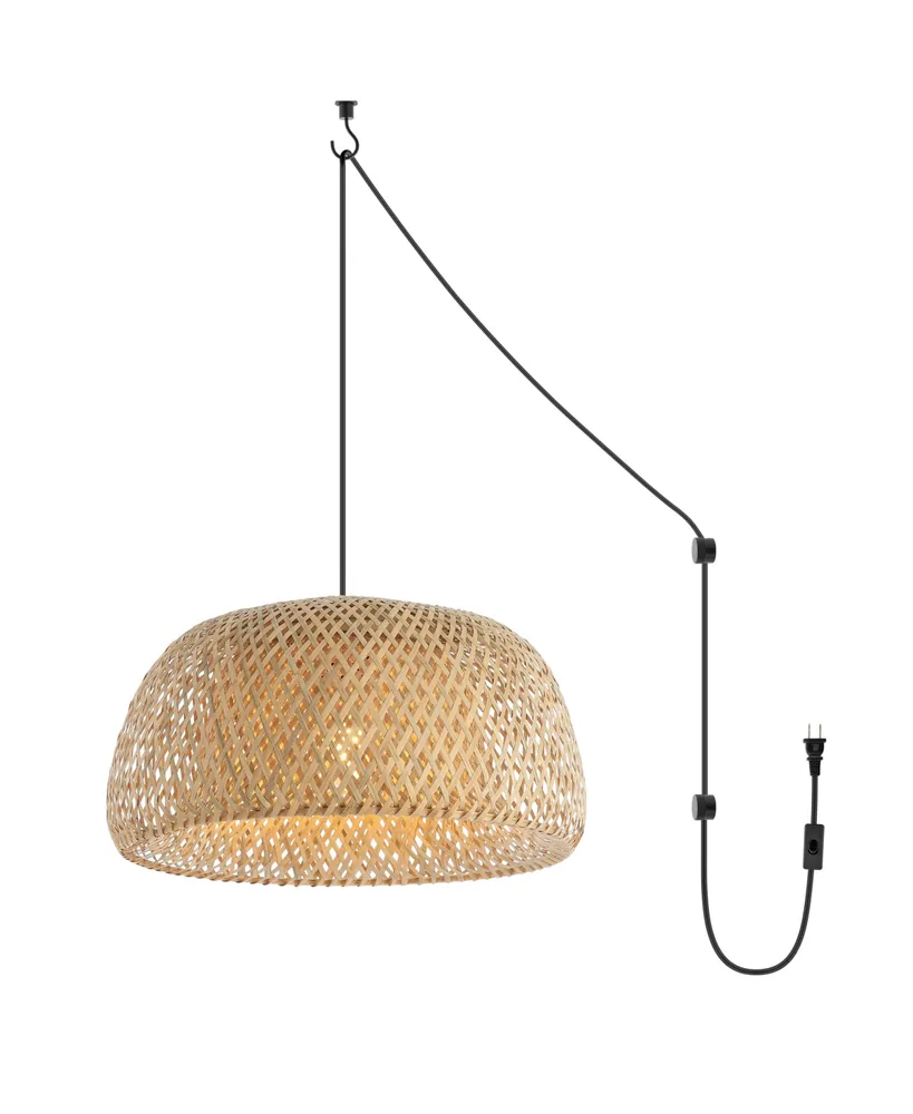 Jonathan Y Mateo Farmhouse Coastal Bamboo Led Pendant