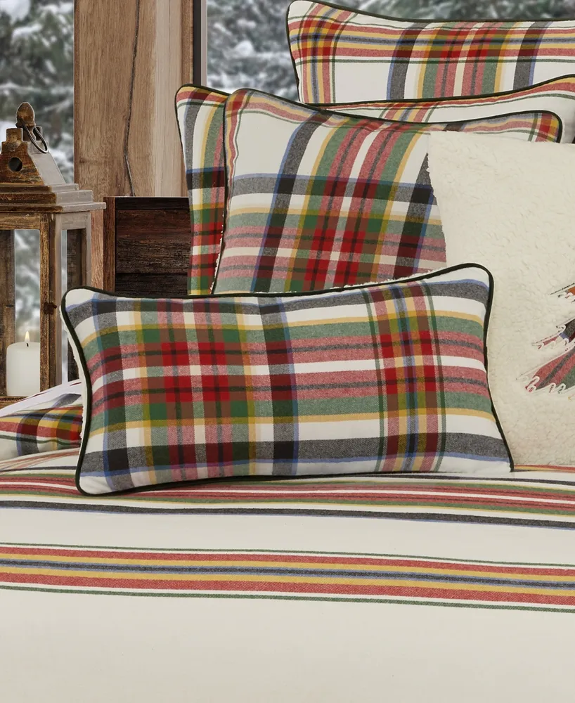 J Queen New York Christopher Plaid Boudoir Decorative Pillow, 15" x 22"