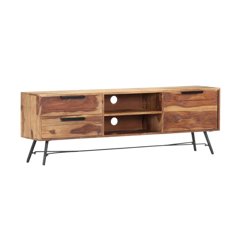 Tv Stand 55.1"x11"x18.5" Solid Wood Sheesham