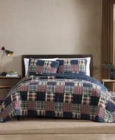 Eddie Bauer Madrona Plaid Blue Reversible 2-Piece Twin Quilt Set