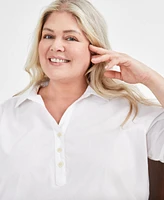 Style & Co Plus Size Perfect Popover Top, Created for Macy's