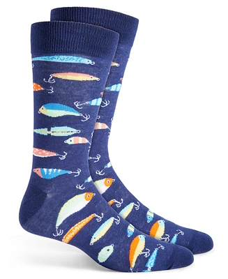 Club Room Men's Fishing Lure Crew Socks, Created for Macy's