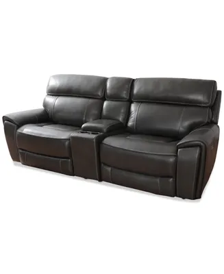 Closeout! Hutchenson 96" 3-Pc. Zero Gravity Leather Sofa with 2 Power Recliners and 1 Console, Created for Macy's