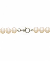 Cultured Freshwater Pearl Necklace (7-7 1/2mm) and Drop Earrings (7x9mm) Set Sterling Silver