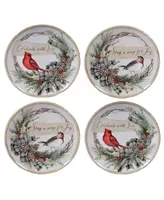 Certified International Holly and Ivy 4-Pc. Dessert Plate