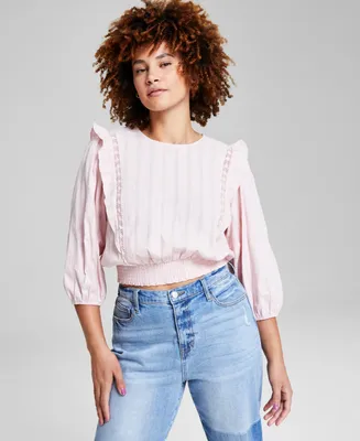 And Now This Women's Scoop-Neck Puff-Sleeve Top, Created for Macy's