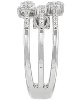 Forever Grown Diamonds Lab Grown Diamond Multi-Row Mini Cluster Ring (1/2 ct. t.w.) in Sterling Silver