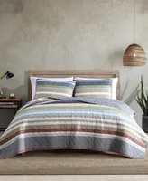 Eddie Bauer Salmon Ladder Stripe Reversible 3-Piece King Quilt Set