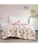 MarCielo Kids Girls Boys Comforter Set Rainbow Heart - Full/ Queen