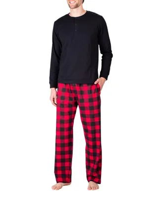 Sleep Hero Men's Knit Long Sleeve Pajama Set