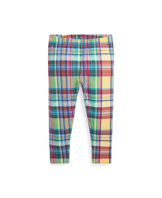 Polo Ralph Lauren Toddler and Little Girls Madras-Print Stretch Jersey Legging Pants