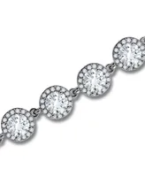 Macy's Cubic Zirconia Round Halo Link Bracelet