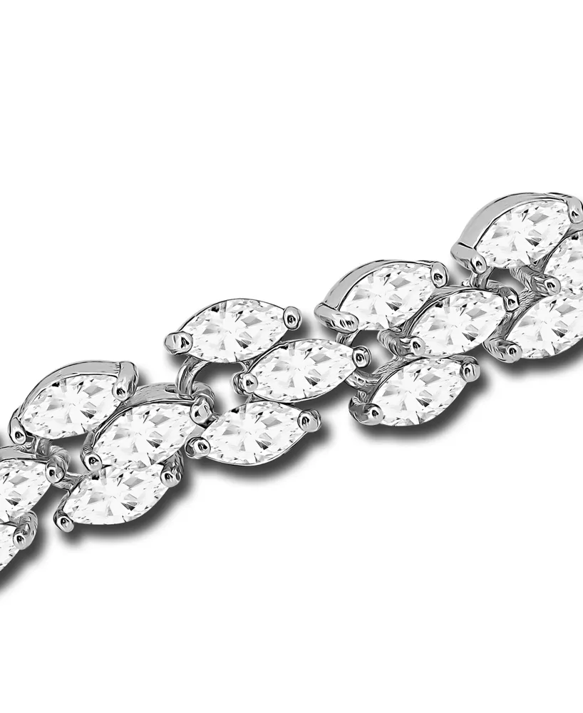 Macy's Cubic Zirconia Marquise Stone 3 Row Bracelet