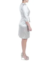 julia jordan Women's Ruffled 3/4-Sleeve Dress