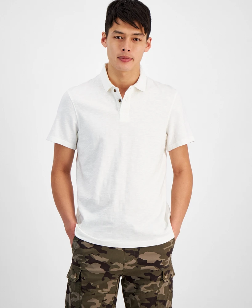 Sun + Stone Men's Regular-Fit Textured Polo Shirt, Created for Macy's