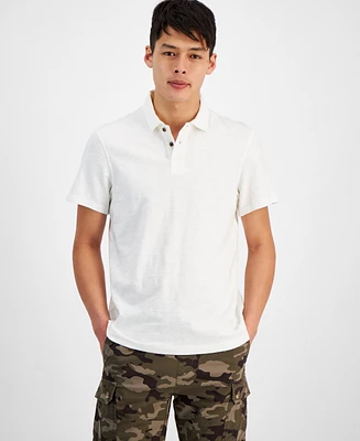 Sun + Stone Men's Regular-Fit Textured Polo Shirt, Created for Macy's