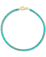 Effy Turquoise Bead Link Tennis Bracelet in 14k Gold