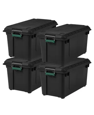 82 Quart WeatherPro Storage Box, Remington, Black, Set of 4