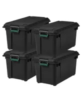 82 Quart WeatherPro Storage Box, Remington, Black, Set of 4