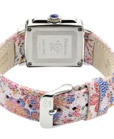 GV2 by Gevril Women's Swiss Quartz Padova Floral White Leather Watch 30mm