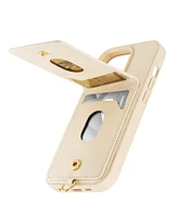Anne Klein Women's Ivory Saffiano Leather iPhone 14 Pro Case
