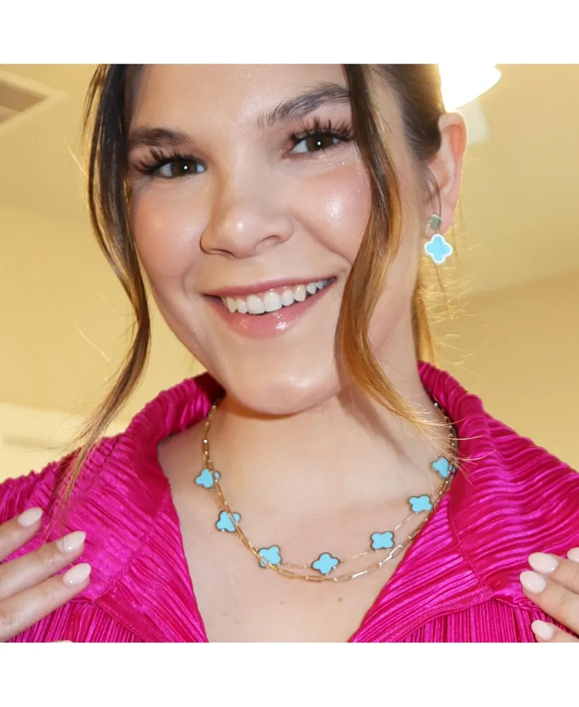 The Lovery Turquoise Clover Necklace
